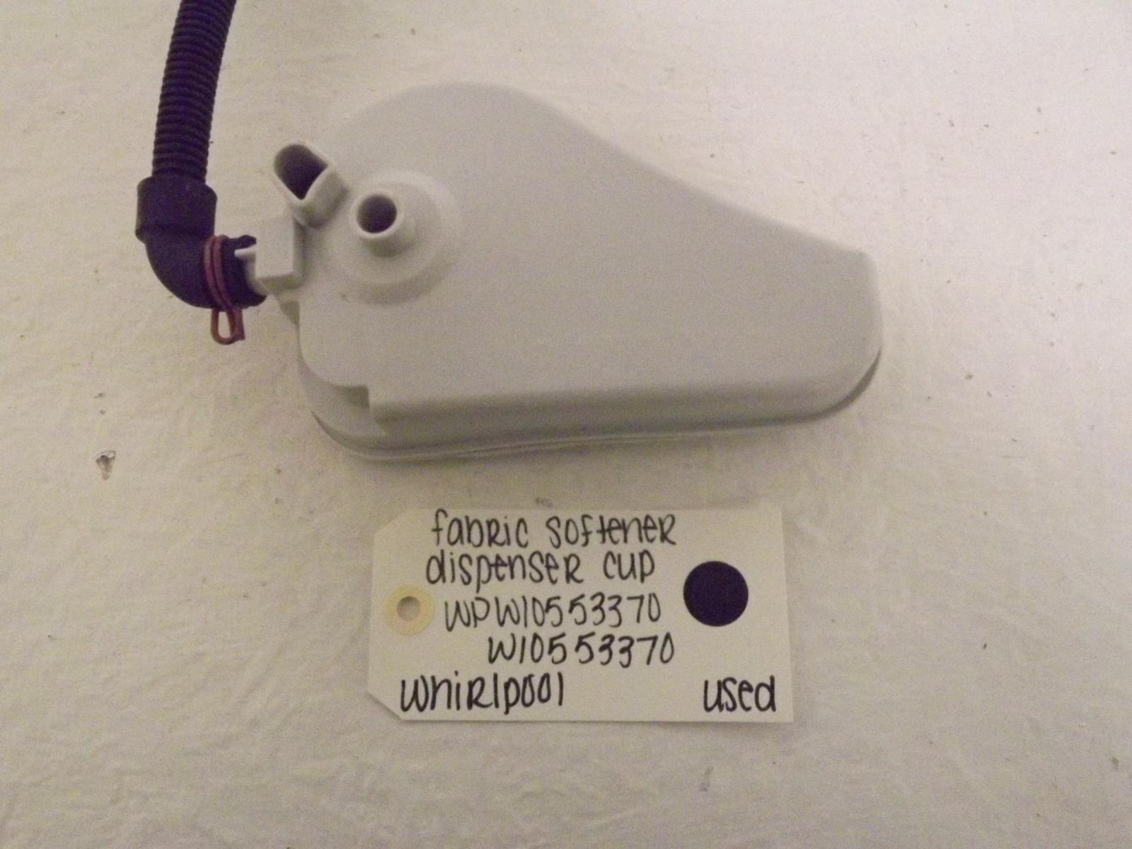 Whirlpool Washer WPW10553370 W10553370 Fabric Softener Dispenser Cup Used Whirlpool Washer WPW10553370 W10553370 Fabric Softener Dispenser Cup Used